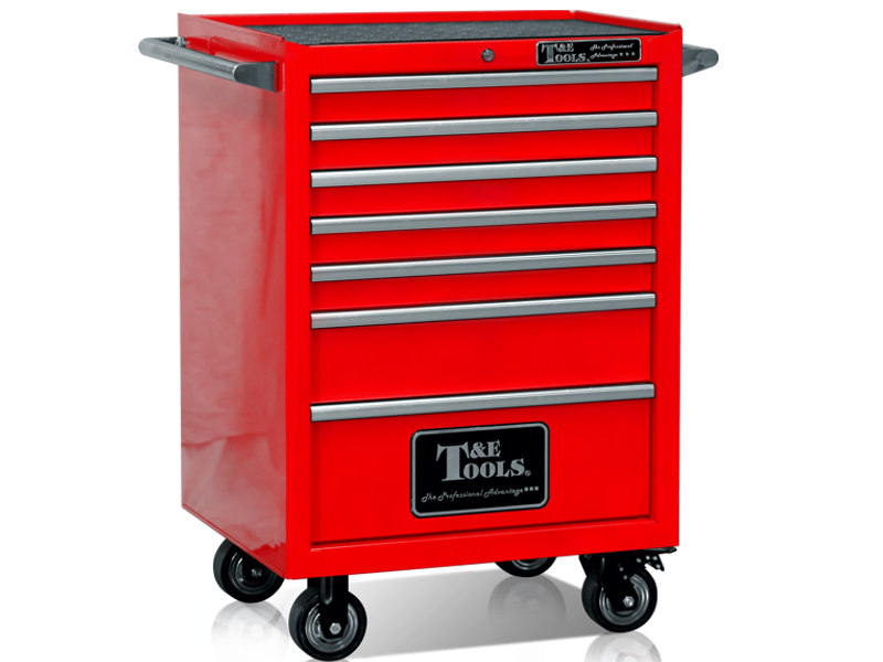  27" Godfather 7 Drawer Roller Cabinet - Red