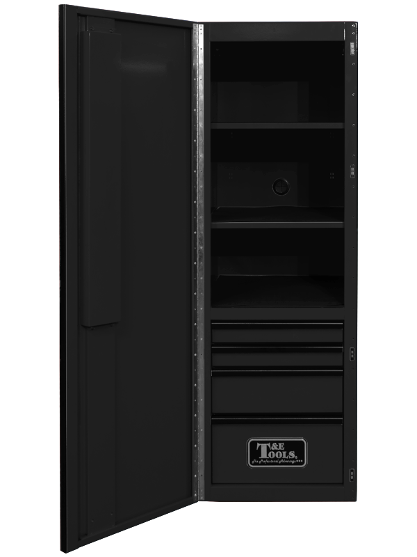  76" Godfather 4 Drawer Left Hand Side Cabinet - Black