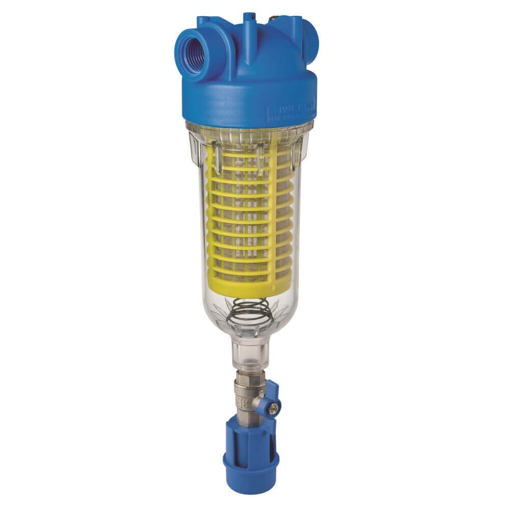 Hydra MONO 10" STD Self cleaning Sediment Filter 90mic S Steel Mesh Screen 1" Plastic BSP In/Out