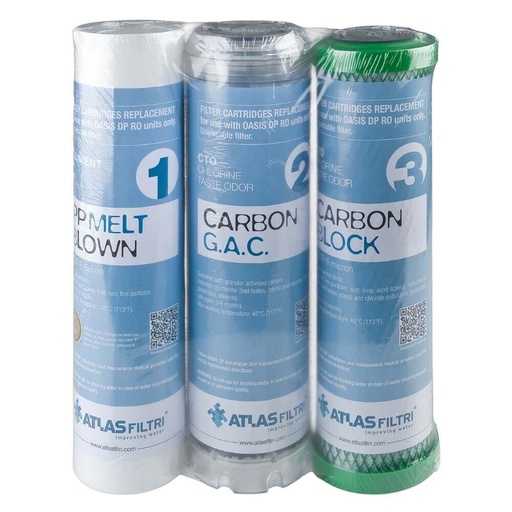 [160-ATF-CARTRIDGESKITOASISDP] Pre-Filter Kit for Oasis DP Underbench Reverse Osmosis RO