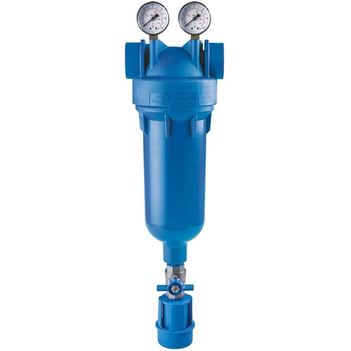 [160-ATF-HYDRA1RAH90MCRBLUE] Hydra MONO 10" STD Blue Self cleaning Sediment Filter 90mic S Steel Mesh Screen 1" Plastic BS