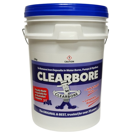 [160-CLE-CLEARBORE20KG] CLEARBORE - 20kg - Water Bore & Pump Cleaner