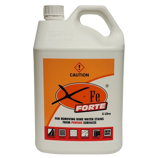 [160-CLE-XFEFORTE5L] X-FE FORTE - 5 Litre - Rust  Water Bore stain & Timber Cleaning Solution