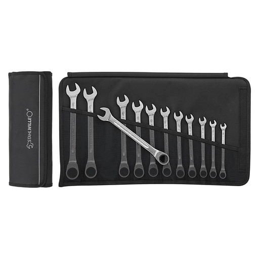 [160-SW17F/12 - 96401712] 12-Piece Combination Ratcheting Spanner Set in Textile Case (8-19mm) SW17F/12 - 96401712
