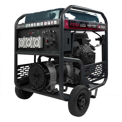 [160-WC-P13750] WC-P13750 Welling & Crossley 13.75 kVA (11 000W) Open Frame AVR Petrol Generator with E-Start