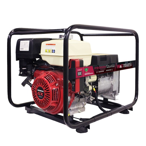 [160-WC-P8000H] Welling & Crossley 8 kVA Honda Powered Generator with E-Start